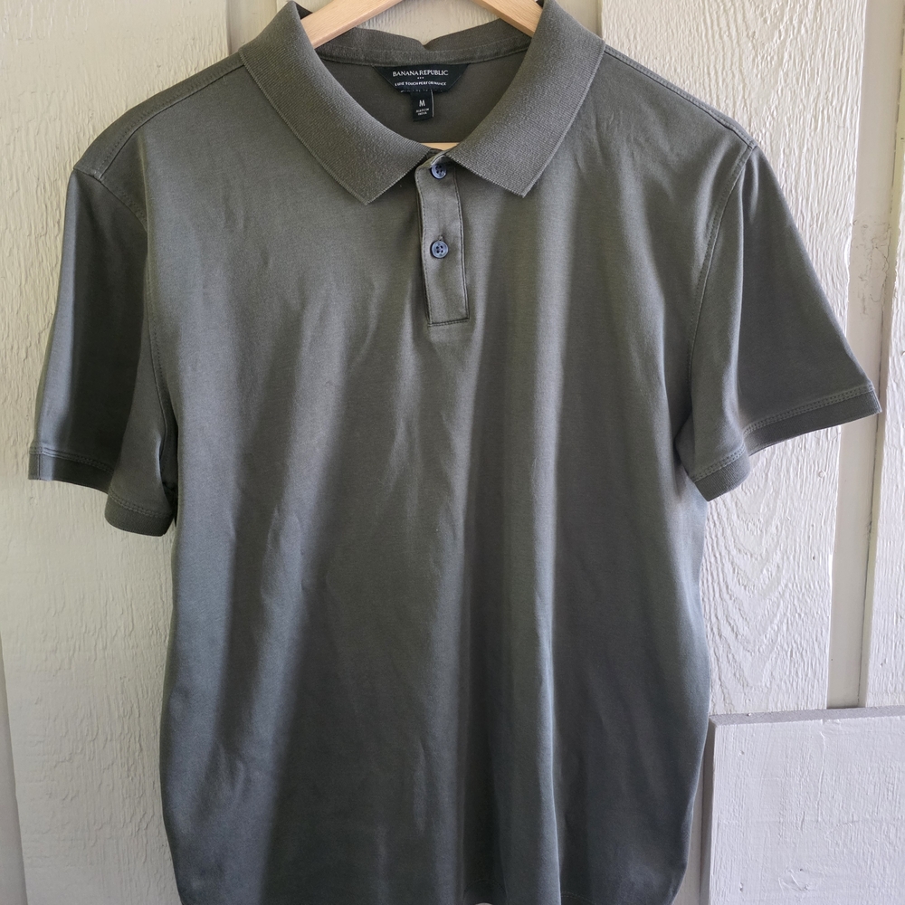 Banana Rebublic Men's Olive Polo Shirt